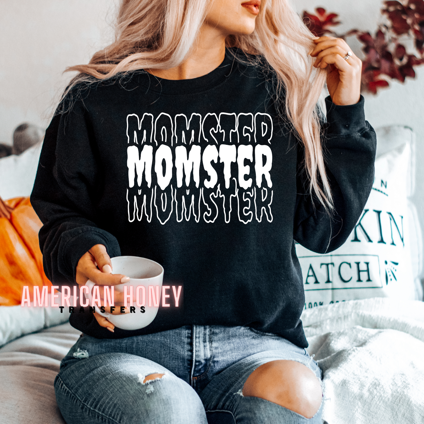 MOMSTER HALLOWEEN - WHITE (SCREEN PRINT)