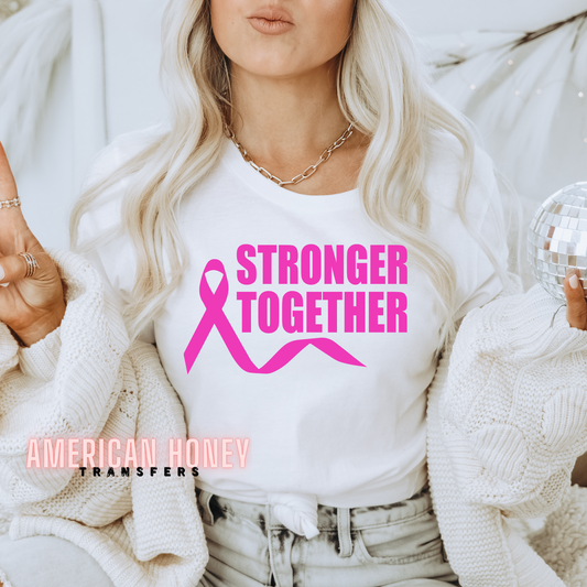 STRONGER TOGETHER CANCER RIBBON (SCREEN PRINT)