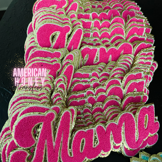 MAMA CHENILLE PATCH - HOT PINK